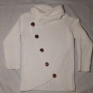 Othr White Sweater with Brown Buttons